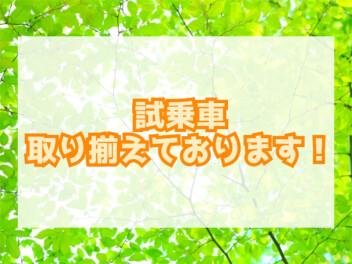天気が良い週末にぴったり‼ 展示車・試乗車取り揃えております♪
